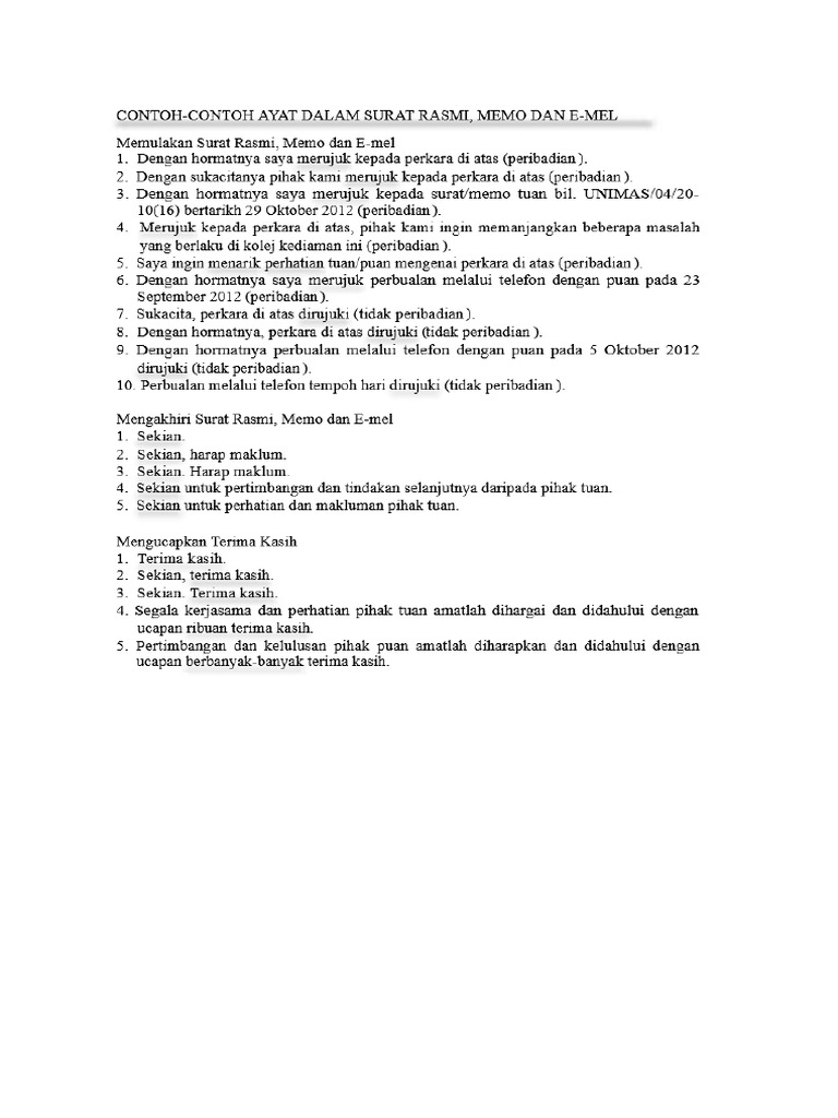 Contoh Email Bm | PDF