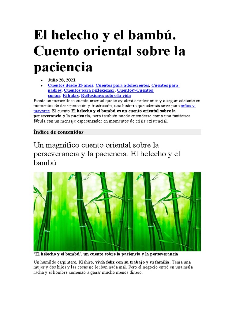 Reflexiones del Helecho y el Bambú | PDF | Artes del Lenguaje y ...