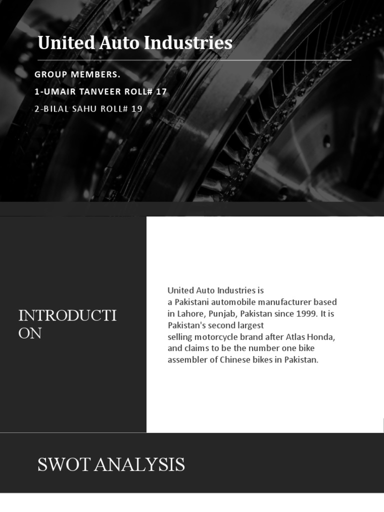 United Auto Industries Group Members. 1Umair Tanveer Roll 17 PDF