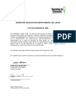 Secretaria de Educacion Departamental Del Cesar Acta de Posesion #3099
