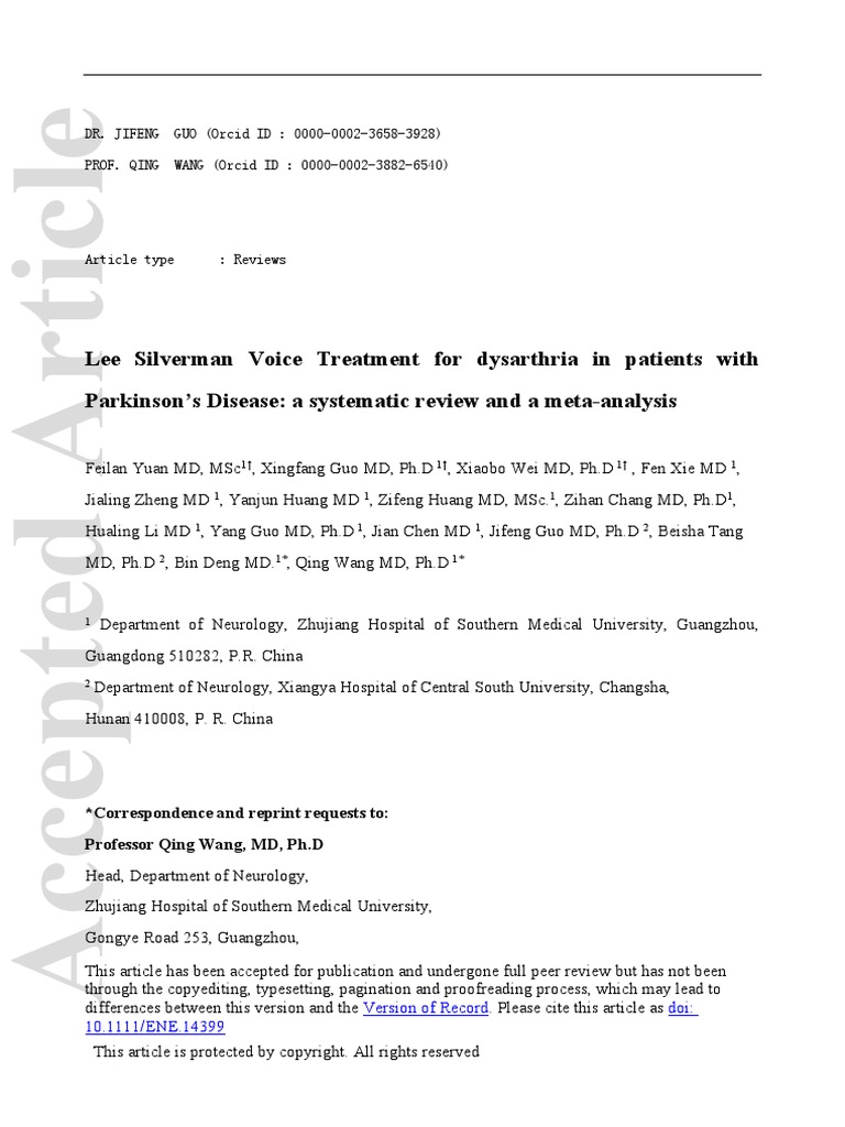Lee Silverman PDF Standard Deviation Randomized Controlled Trial