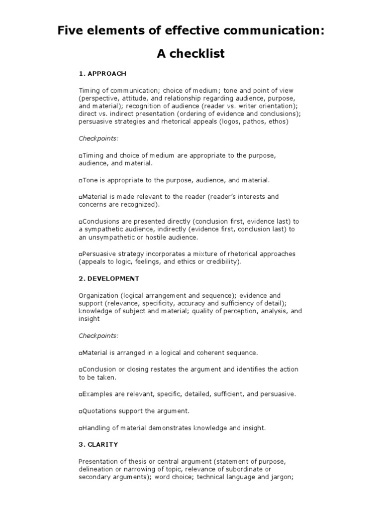 Five elements of effective communication | PDF | Jargon | Rhetoric