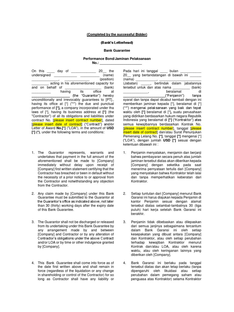 Exhibit e performance bond pdf