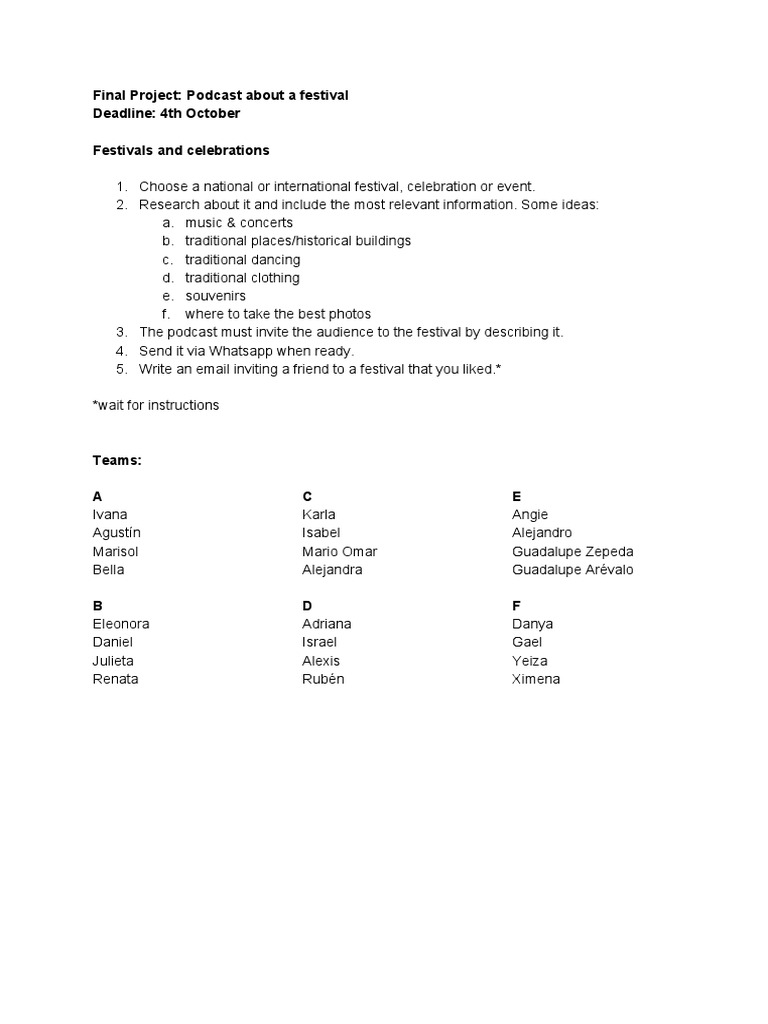 Podcast Project - Basic 5 | PDF