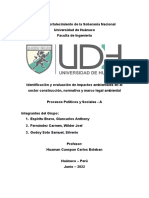 Identificación y Evaluación de Impactos Ambientales en El Sector Construcción, Normativa y Marco Legal Ambiental