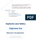 Depilacion Laser Soprano Ice. Miercoles 7 de Septiembre