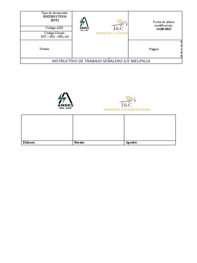 INT 004 Instructivo de trabajo- Señalero - INT – 004 – SÑL-04 | PDF