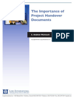 The Importance of Project Handover Documents: S. Andrew Mcintosh