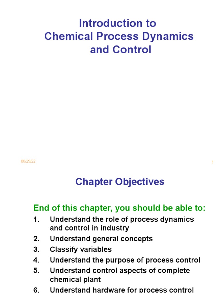Introduction To Chemical Process Dynamics and Control PDF Process
