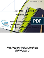 Pert 6 EKONOMI TEKNIK (NETT PRESENT VALUE) 2