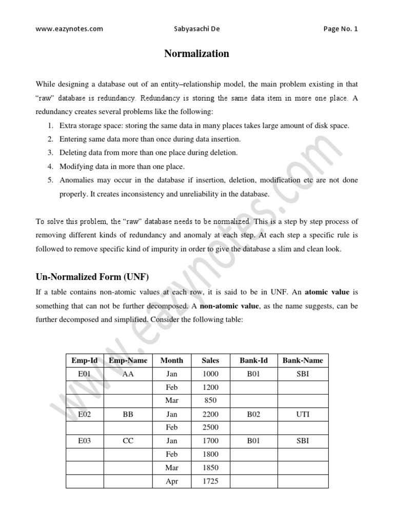 Normalization | PDF