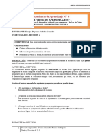 Eda 4 - Ada 1 - Ficha de Comprensión Lectora