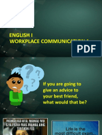 ENGLISH I WORKPLACE COMMUNICATION 1 SKILLS