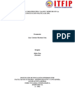 Resumen EL TRABAJO COMO PRINCIPIO, VALOR Y DERECHO EN LA CONSTITUCIÓN POLÍTICA DE 1991.