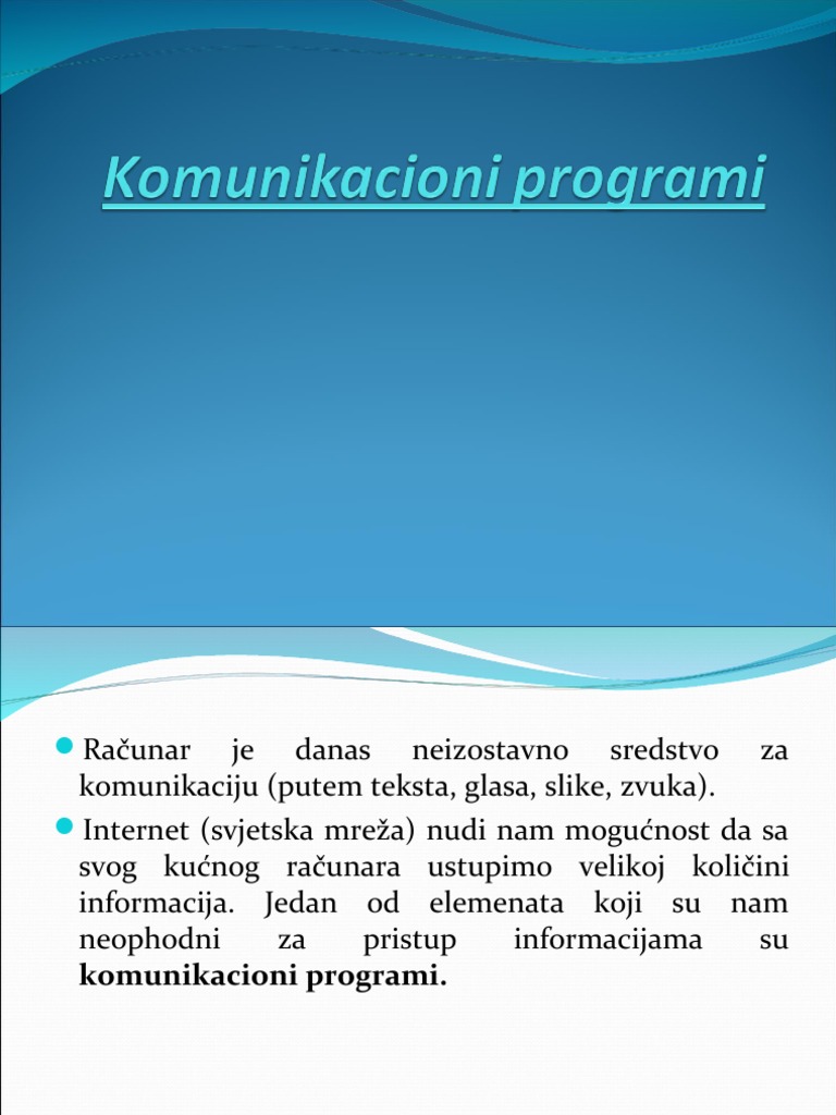 Komunikacioni Programi | PDF
