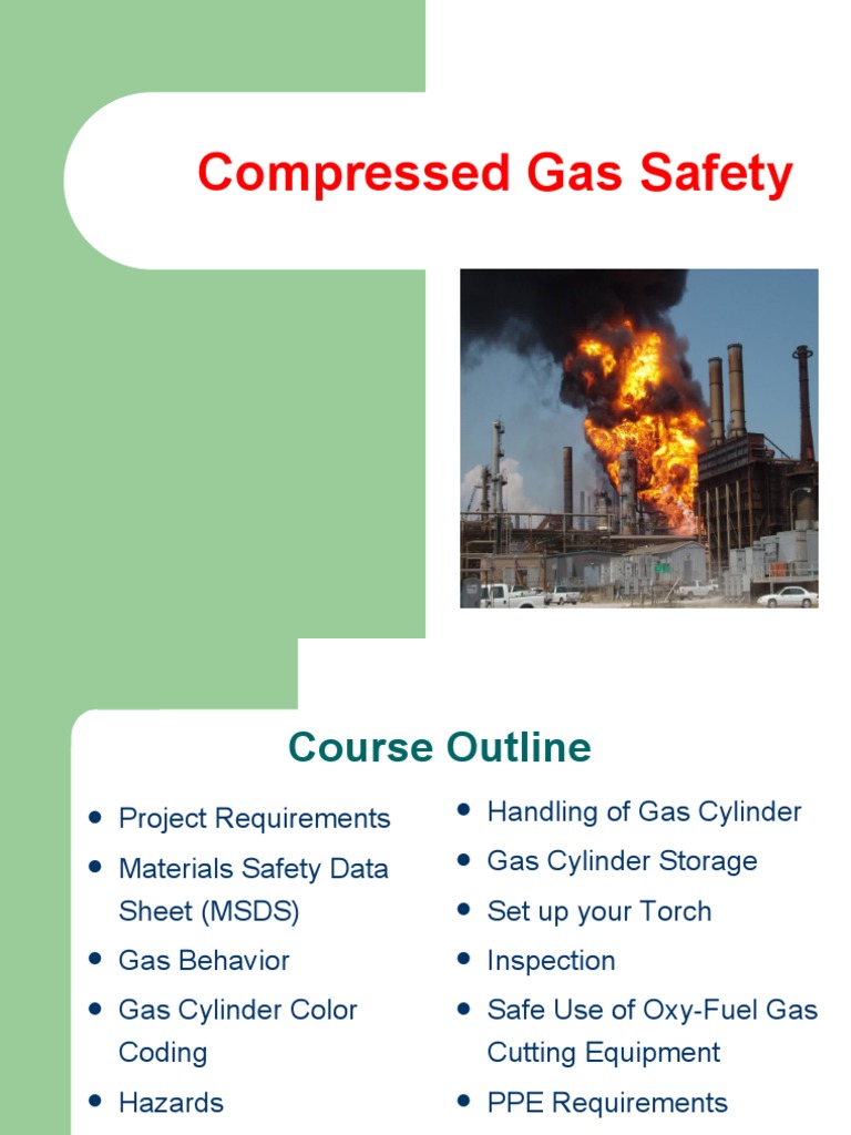 Compressed Gas Safety HSE Presentation HSE Formats | PDF | Gases ...
