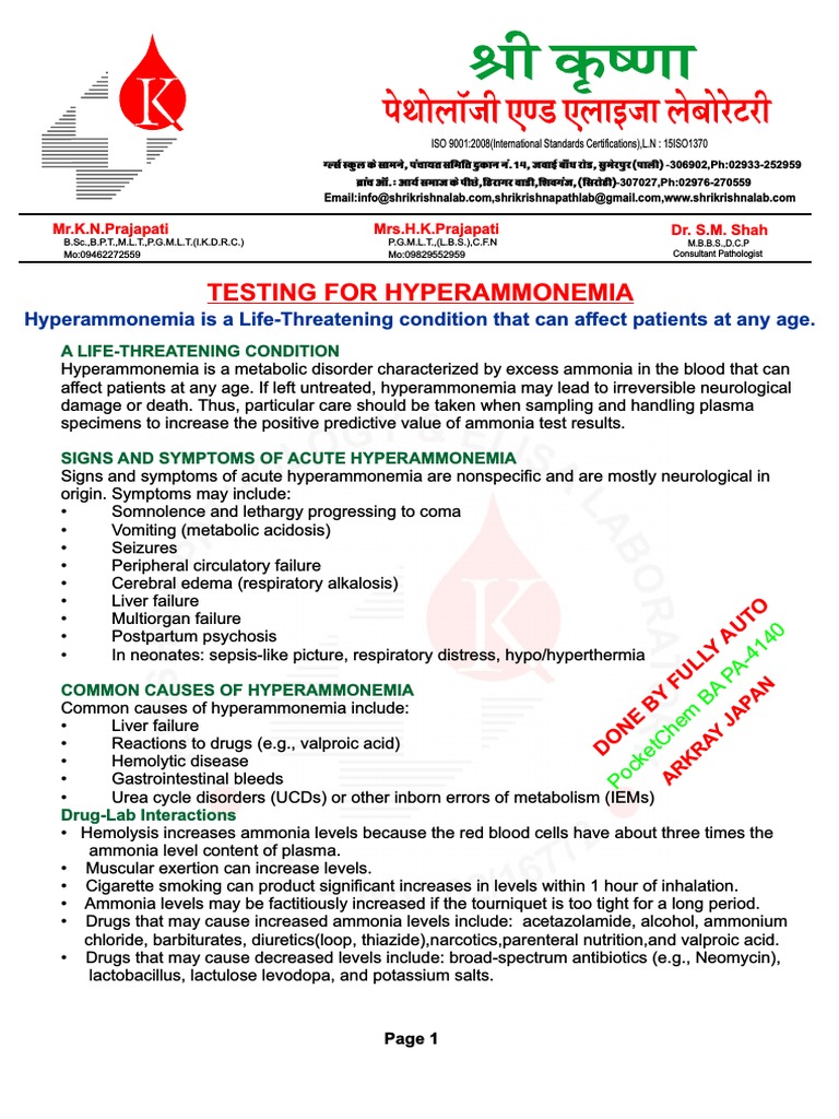 ammonia PDF Infants Blood