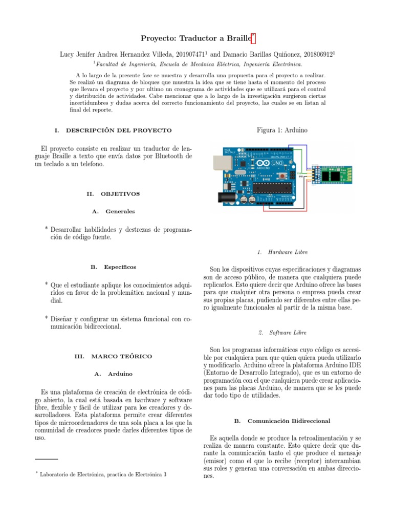 Traductor de Texto a Braille con Arduino | PDF | Arduino | Electrónica