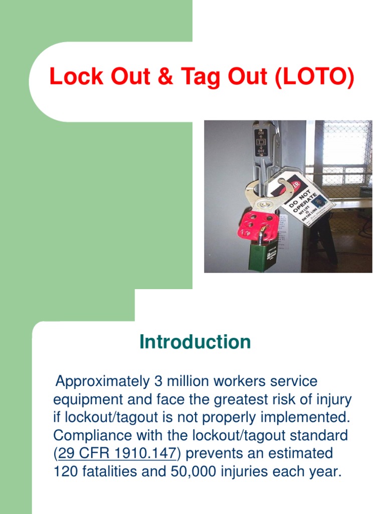 Lock Out & Tag Out (LOTO) HSE Presentation HSE Formats | PDF | Safety ...