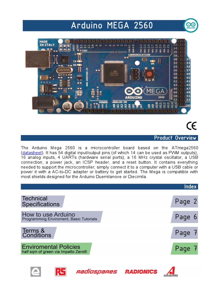 Data Sheet Arduino Mega 2560 | PDF | Arduino | Indemnity