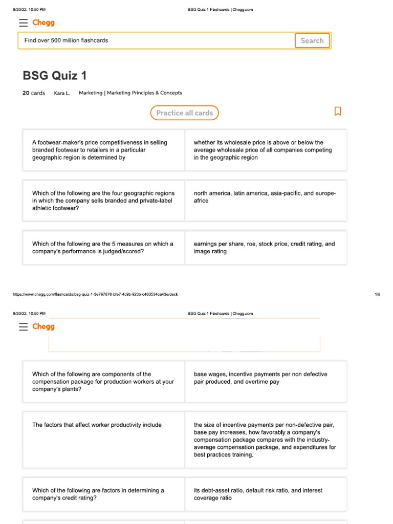 BSG Ans Sheet | PDF