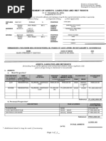 Sworn Statement of Assets, Liabilities and Net Worth