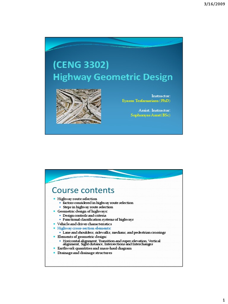 Cross Section Elements Pdf Traffic Highway