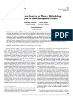 (1543270X - Journal of Sport Management) Critical Discourse Analysis As Theory, Methodology, and Analyses in Sport Management Studies