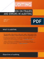 Auditing: Prsentation On Frauds and Errors in Auditing
