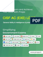 Cisf Ac (Exe) Ldce: General Ability & Intelligence & Professional Skills