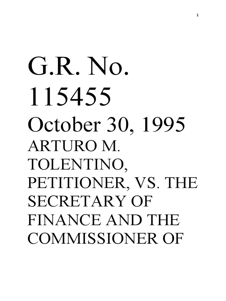 Tolentino vs secretary of finance pdf bill law united states