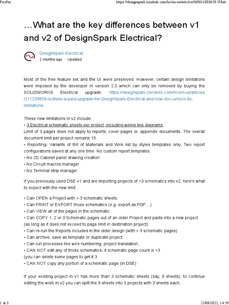 What Are The Key Differences Between v1 and v2 of DesignSpark