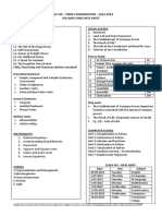 Class Viii - Term I Examination - 2022-2023 Syllabus and Date Sheet