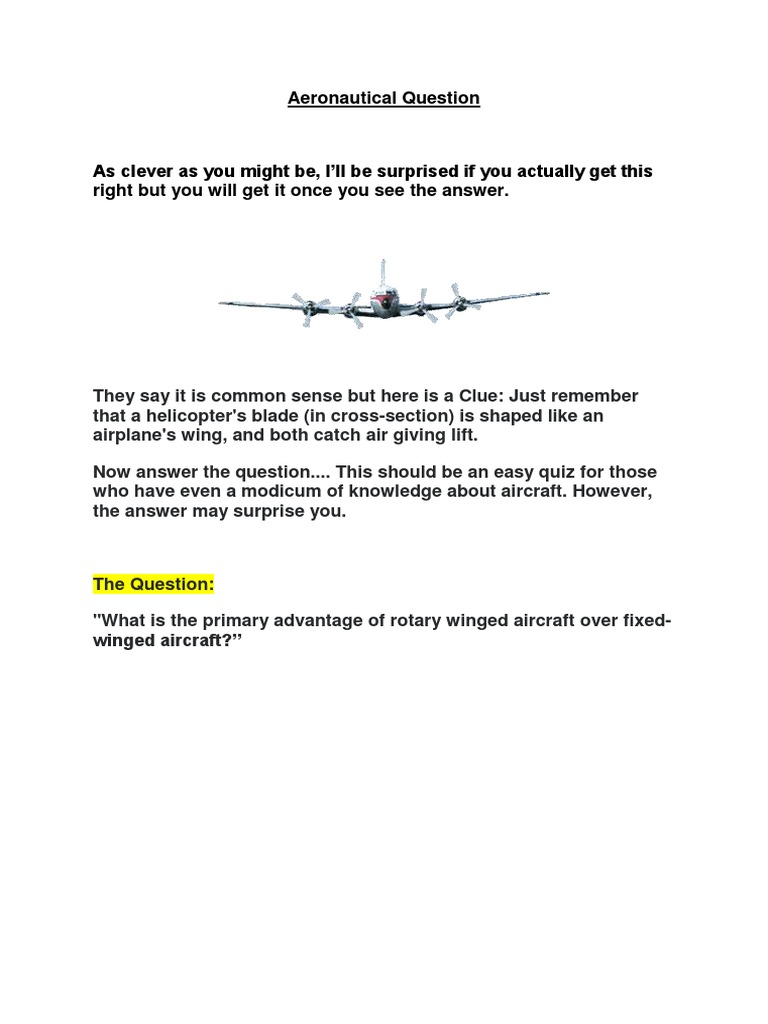 Aeronautical Question | PDF