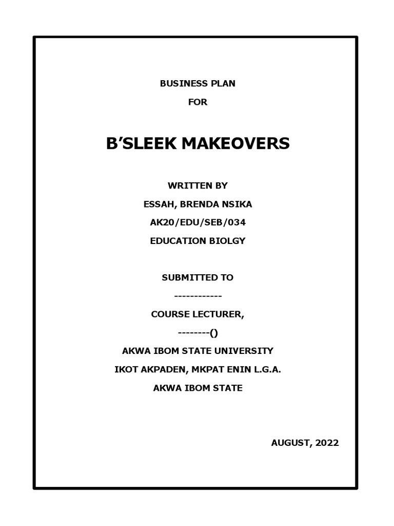 Makeup Business Plan PDF Marketing Brand