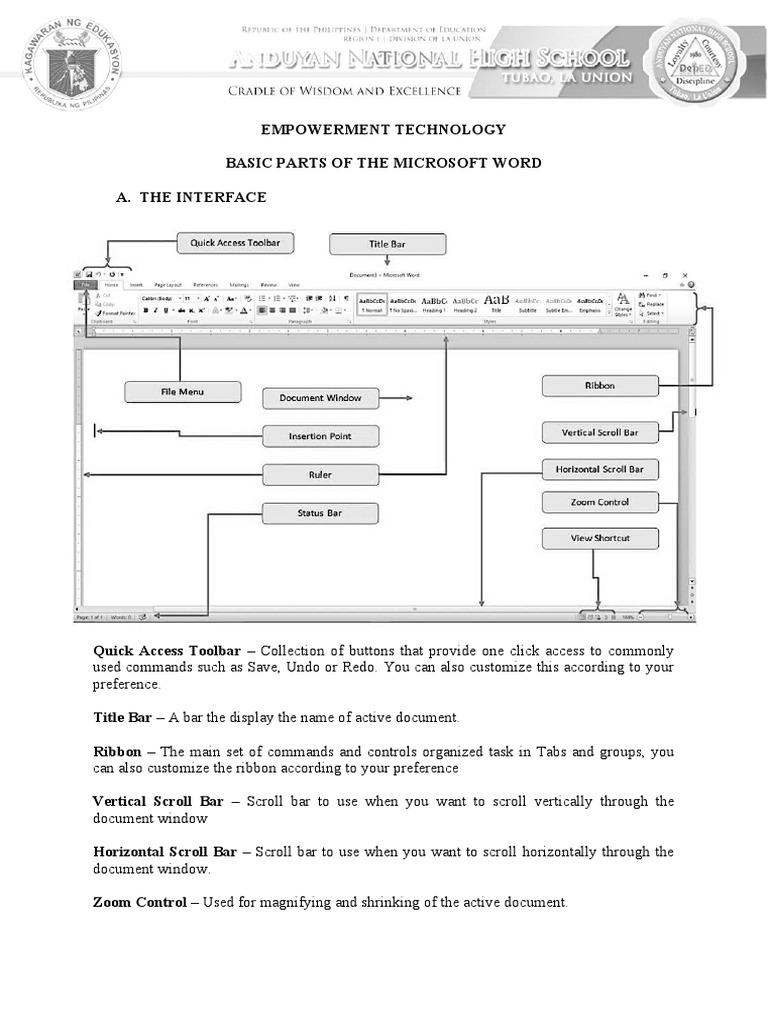 Microsoft Word Interface Overview | PDF