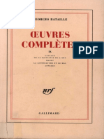(Collection Blanche) Georges Bataille - Œuvres complètes, tome 9. 9-Gallimard (1979)