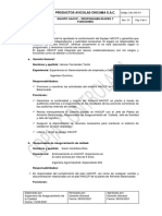 CAL-INS-011 EQUIPO HACCP - RESPONSABILIDADES Y FUNCIONES Rev01