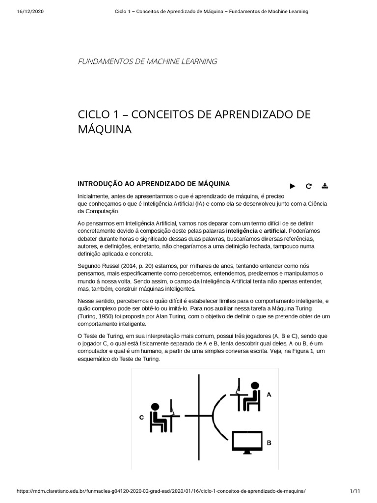 Ciclo 1 - Conceitos de Aprendizado de Máquina - Fundamentos de Machine ...