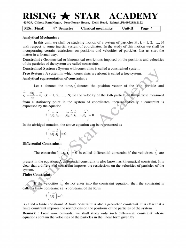 Unit 2 Mechanics Pdf