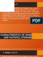 Characteristics of Good and Faithful Steward