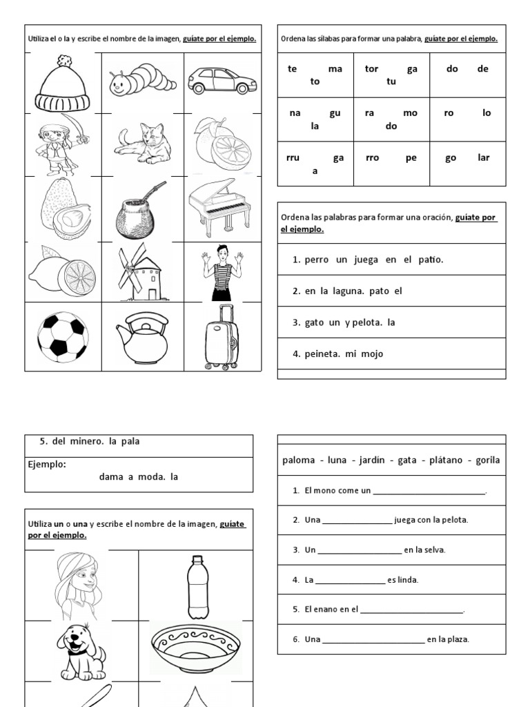Ejercicios de Lengua para Niños | PDF