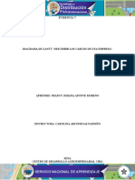 Evidencia 7 Diagrama de Gantt. Describir Los Cargos de Una Empresa.