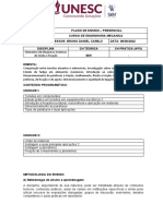 PLANO DE ENSINO Elementos de Máquinas Sistemas de União e Fixação Matriz 2017