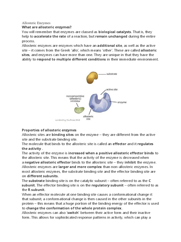 Allosteric Enzymes | PDF | Enzyme | Binding Site