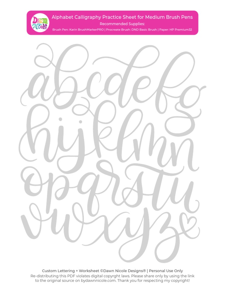 Alphabet Calligraphy Medium | PDF | Home & Garden