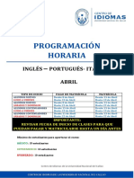 Horarios Abril 2022