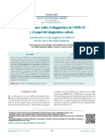 Consideraciones Sobre El Diagnóstico de Covid-19 y El Papel Del Diagnóstico Salival