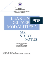 Learning Delivery Modalities 2: MY Study