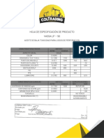 Hoja de Especificaciones Aceite Mineral Vasa lp-90